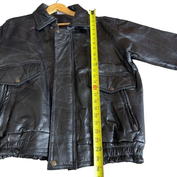 Vintage 90's Flight Path Leather Motorcycle Jacket Small Black - Picture 8 of 16